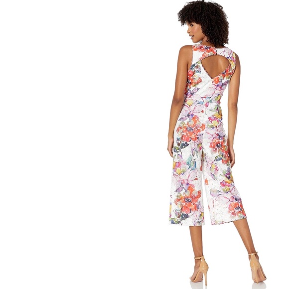 Trina Turk  Fauna V Neck Sleeveless Lace Jumpsuit - Picture 2 of 5